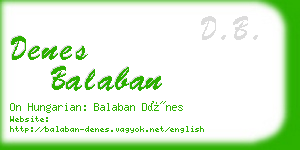 denes balaban business card